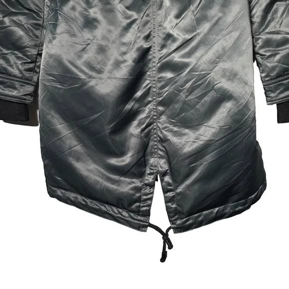 Mackage Small Down Parka Real Fur Trim Hood Long Puffer Coat Dark Green Womens S - Picture 9 of 16